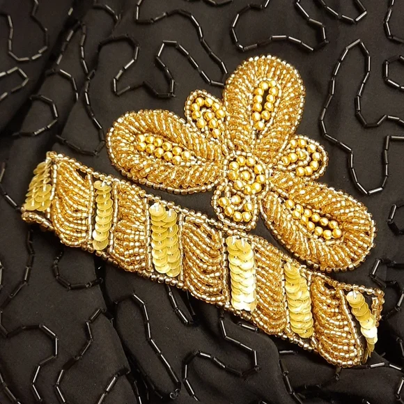 NWT, Vintage Laurence Kazar Black and Gold Hand Beaded Jacket - Picture 11 of 17